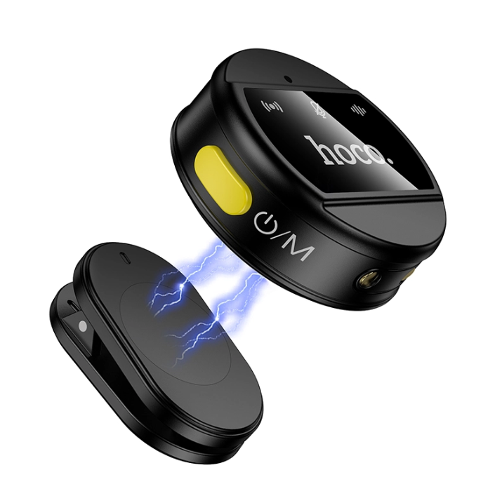 Hoco L22 Magnetic Dual Wireless Lapel Microphone (USB-C & Lightning / iP, ENC Noise Reduction)